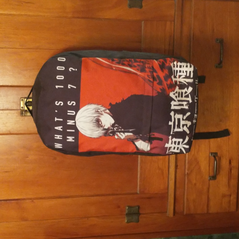 Tokyo Ghoul Large Backpack - "What's 1000 Minus 7?" RARE - Pre-owned
